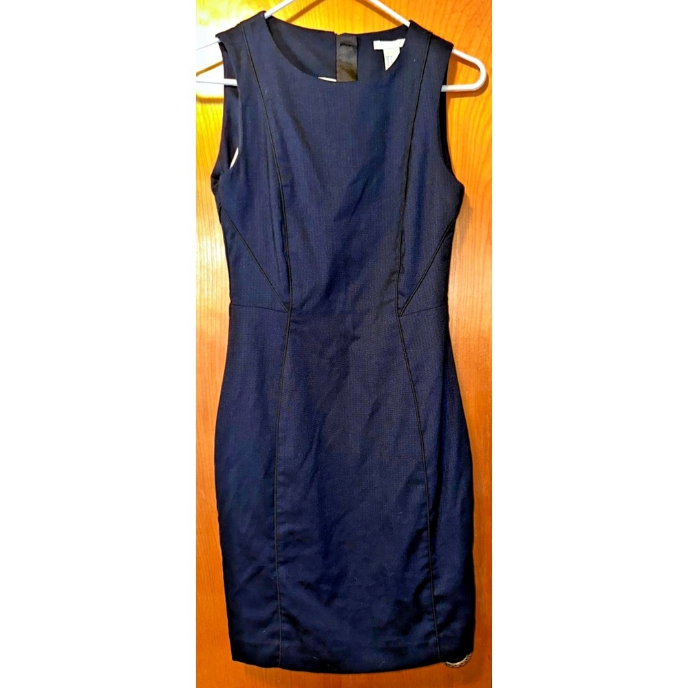 H&M Navy Sleeveless Long Sheath Dress